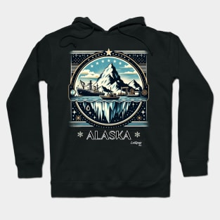 Ice & Oil: Alaska's Ruggedness - American Vintage Retro style USA State Hoodie